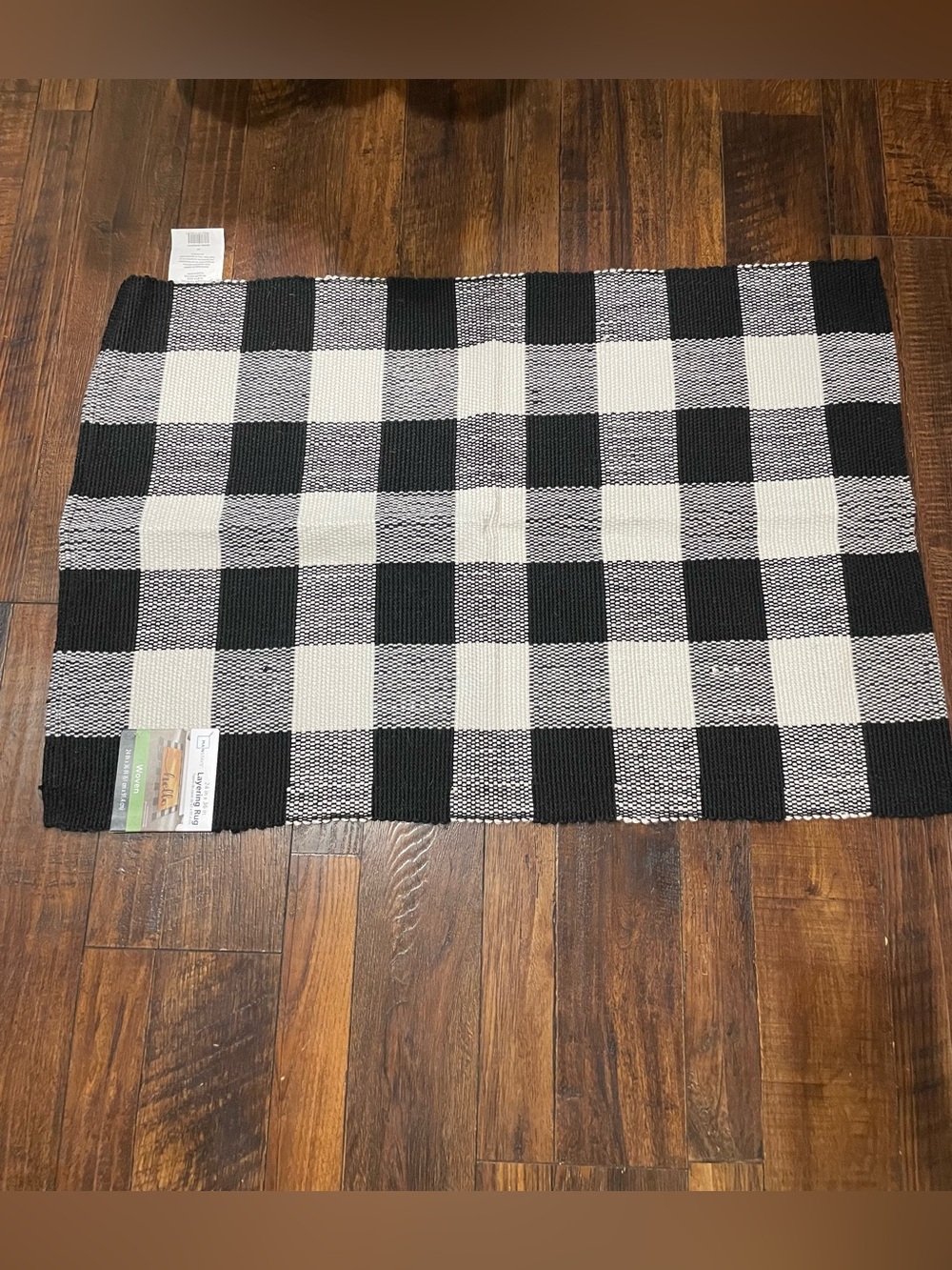 Mainstays Black and White Buffalo Check Door Mat